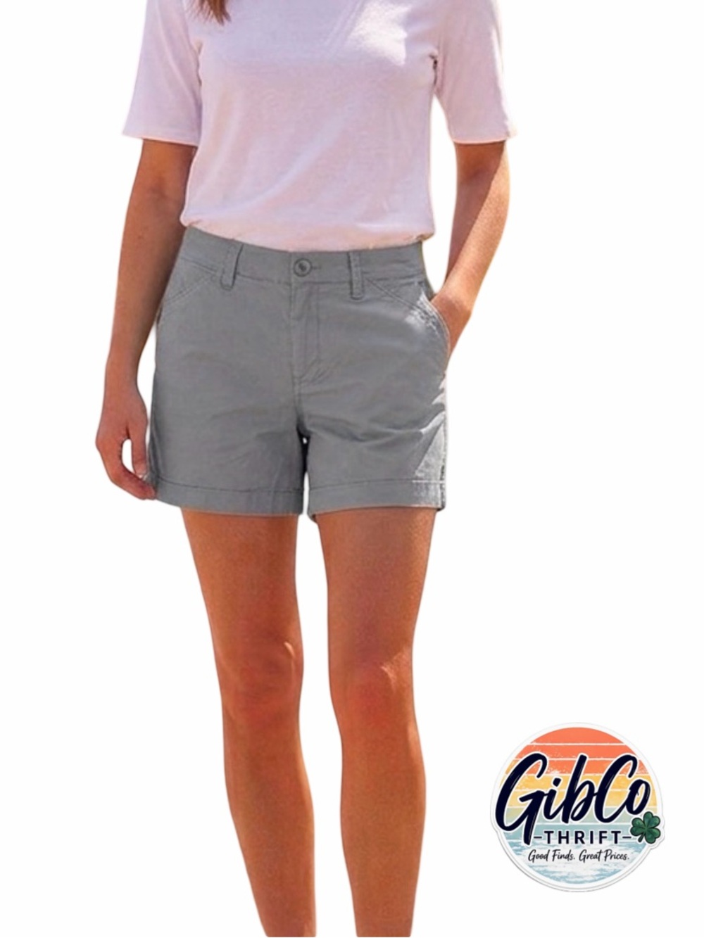 Lee | Size 6 | Chino Flat Front Shorts | Slate Blue